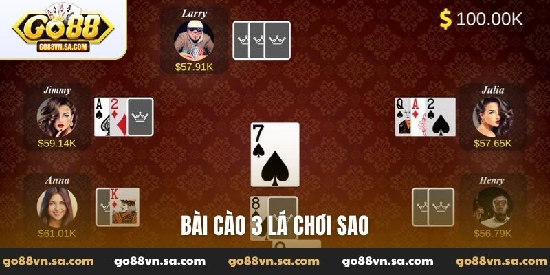 bài cào 3 lá chơi sao